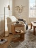 KADIMA DESIGN Beistelltisch S-Cube: Akazienholz, S-Form, 44x30 cm, 60 cm Höhe in Beige