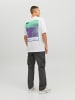 Jack & Jones Print T-Shirt Relaxed Fit Kurzarm Grafik Design JCODIGITALIZED in Weiß