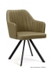 58 aufm Kessel ARMLEHNSTUHL (2er-Set) Delia 58x81x60 Schwarz/Olivgrün