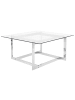 Beliani Couchtisch CRYSTAL in Silber/Transparent - (W) 80 x (H) 40 x (L) 80 cm