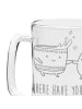 Mr. & Mrs. Panda Gravur Bierkrug Kaffee Bohne mit Spruch in Transparent
