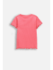 Coccodrillo Geripptes T-Shirt mit kurzen Ärmeln in korallenrot