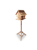 relaxdays Vogelfutterhaus in Braun - (B)32 x (H)107 x (T)27 cm