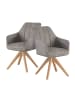 DUBI Möbel 2er-Set: Drehstuhl THOMAS-ELLY in Wildleder-Grau - (B)57 x (H)85 x  (T)62 cm