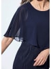 GOLDNER Festliches Kleid mit feinem Chiffonüberwurf in marine