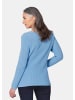 GOLDNER Kurzgröße:  Figurschmeichelnder Baumwoll-Pullover in regattablau
