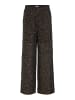 Vila Pailletten Stoff Hose weite Elegante Marlene Pants VISCARA in Schwarz