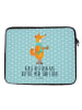 Mr. & Mrs. Panda Laptop Tasche Fuchs Keks mit Spruch in Türkis Pastell