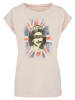 F4NT4STIC Extended Shoulder T-Shirt Sex Pistols God Save The Queen in Whitesand