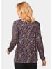 GOLDNER Elegantes Blusenshirt mit V-Ausschnitt in marine / gemustert