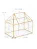 relaxdays Pflanzenterrarium "Haus" in Gold - (B)23 x (H)21 x (T)14 cm