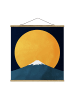 WALLART Stoffbild mit Posterleisten - Sonne, Mond und Berge in Gelb