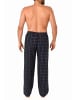 NORMANN Flanell Schlafanzug Pyjama Hose lang Karo Baumwolle - 70793 in schwarz
