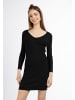 myMo ROCKS Damen Kleid Aus Rippstrick in Schwarz