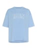 Kaffe T-Shirt kurzarm KAharries Oversize fit in Vista Blue W. Chalk Embroidery