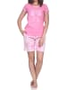 NORMANN Schlafanzug kurzarm Shorty Pyjama Schleifen Motiv in pink