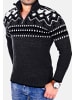 RESLAD Strickpullover Troyer Norweger in dunkegrau