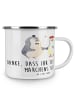 Mr. & Mrs. Panda Camping Emaille Tasse Gastgeschenke Märchen mit... in Weiß
