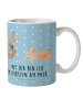 Mr. & Mrs. Panda Kaffeebecher Hasen Muschel mit Spruch in Blau Pastell