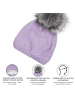styleBREAKER Strick Bommelmütze in Flieder
