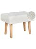 Beliani Hocker TAKOMA in Weiß/Braun - (W) 50 x (H) 35 x (L) 30 cm