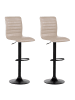 Beliani 2er-Set Drehhocker LUCERNE in Beige/Schwarz