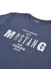 Mustang T-Shirt Basic Print Tee in Blau