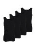 Tom Tailor Tank-Top 4Er Pack Great Falls in schwarz-dunkel-uni