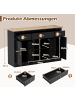 COSTWAY Sideboard 140 cm in Schwarz