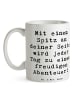 Mr. & Mrs. Panda Kaffeetasse Spruch Freudiger Spitz mit Spruch in Weiß