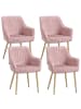 SONGMICS 4er-Set: Esszimmerstuhl in Pastellrosa - (B)62.5 x (H)85 x (T)60 cm