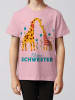 wat? Apparel T-Shirt GIraffe Kleine Schwester in Rosa