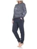 NORMANN Interlock Schlafanzug langarm Bündchen Sternmotiv in blau-mel.