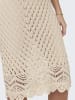 JACQUELINE de YONG Kleid Locker Leichtes Sommer Basic Midi-Strickkleid in Beige