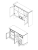 Feldmann-Wohnen Buffetschrank Belluno Elegante weiß lackiert / gebeizt Nussbaum 130 / 45 / 190cm