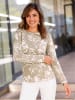 WITT WEIDEN Rundhals-Pullover in ecru-beige-bedruckt