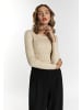 faina Damen Pullover Mit Strass-Steinen in Hellbeige