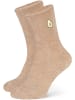 normani 2 Paar Kuschelsocken mit Stickerei in Beige