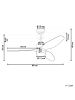 Beliani Deckenventilator mit Licht ANDERSON in Braun/Weiß - (W) 90 x (H) 39 x (L) 90 cm