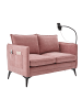 ABRIHOME 2-Sitzer-Sofa Sessel mit Handy-Halter Geeignet, Stoffsofa in Rosa