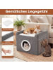 COSTWAY Katzenhaus faltbar 49 x 41 x 39 cm in Grau