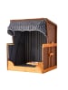 relaxdays Hundestrandkorb "Gestreift" in Dunkelblau / Natur – (B)75 x (H)95 x (T)65 cm