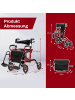 COSTWAY Rollator faltbar und leicht mit Sitz in Rot