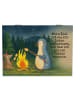 Mr. & Mrs. Panda Schatulle Pinguin Lagerfeuer Design mit Spruch in Weiß