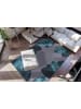 Kenda Sand Wohnzimmer Teppich – Kurzflorteppich Tropical 125 in schwarz - grün - rechteckig
