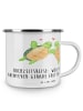 Mr. & Mrs. Panda Camping Emaille Tasse Hochzeitsreise Abenteuer ... in Transparent