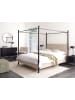 Beliani Himmelbett DANNEMOIS in Beige/Schwarz - (W) 170 x (H) 180 x (L) 211 cm