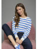 Laura Scott Ajourpullover in weiß-blau gestreift