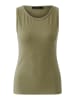 Oui FILIZ Top aus Viskose-Rippe in Green Garden