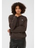 Kaffe Sweatshirt KAliddy Loose fit in Seal Brown W. Blue Heart